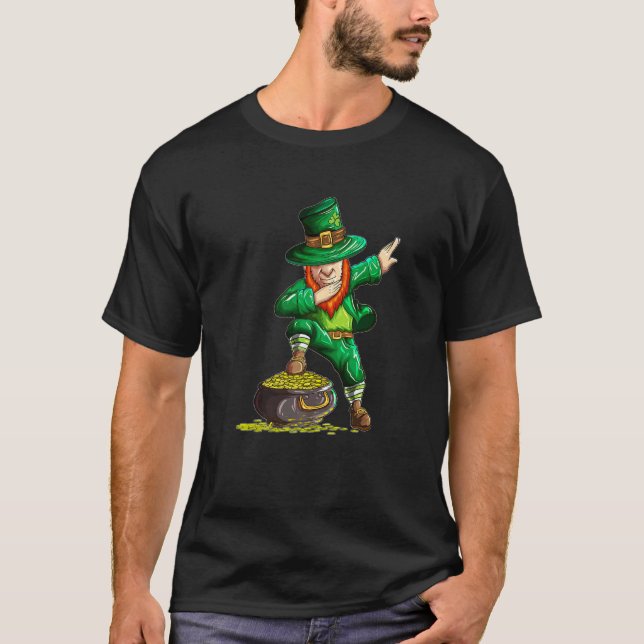T-shirt Leprechaun fabrique Dab Dabbing Gold Pot St patric (Devant)