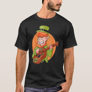 T-shirt Leprechaun Guitare Jour de la Saint Patrick Irish 
