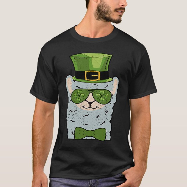 T-shirt Leprechaun Llama Head Alpaca Jour de la Saint Patr (Devant)
