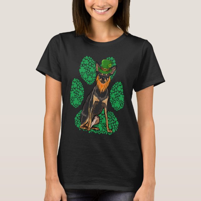 T-shirt Leprechaun Miniature Pinscher St Patricks Day Sham (Devant)