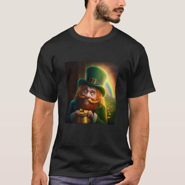 T-shirt Leprechaun Pot of Gold Rainbow St Patrick's Day Lu (Devant)