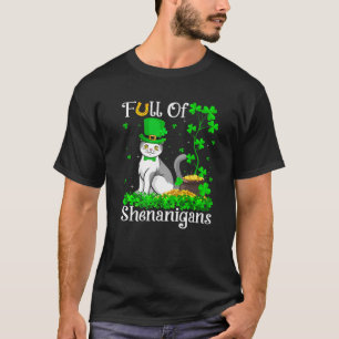 T-shirt Leprechaun Shamrock feuille écossaise plié Chat St