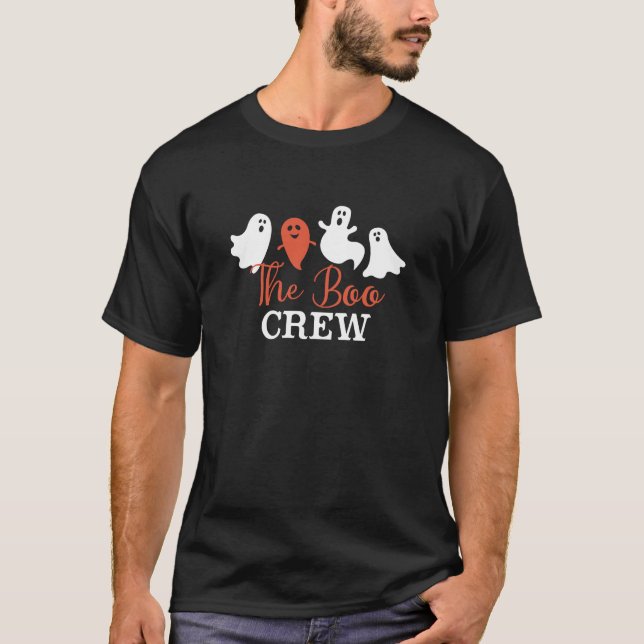 T-shirt L'équipage Boo Halloween Ghost Family Blanc Orange (Devant)