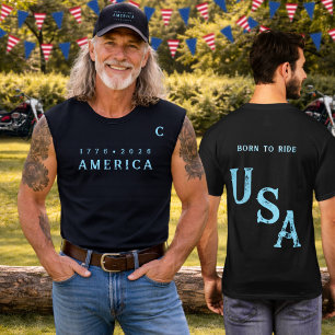 T-shirt L'équipe America 250th Born To Ride Ice Blue