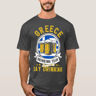 T-shirt L'Équipe De Boissons De Grèce Soutient La Boisson 