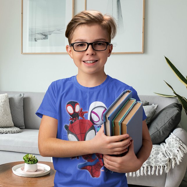 T-shirt L'équipe Spidey à travers la ville (Créateur téléchargé)
