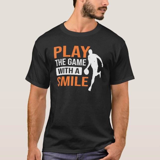 T-shirt L'Équipe Sport De Basketball Net Jouer Au Jeu Avec (Devant)