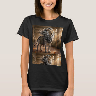T-shirt L'érudit rayé Aventure du lion zèbre fantastique