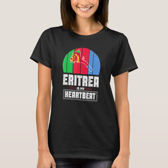 T-shirt L'Erythrée est mon coeur Love L'Erythrée Carte du  (Devant)