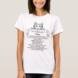 T-shirt Les 10 commandements de chats amusants