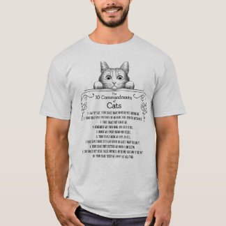 T-shirt Les 10 commandements de chats amusants