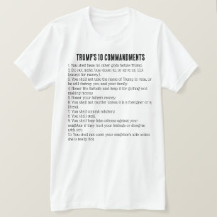 T-shirt Les 10 commandements de Trump