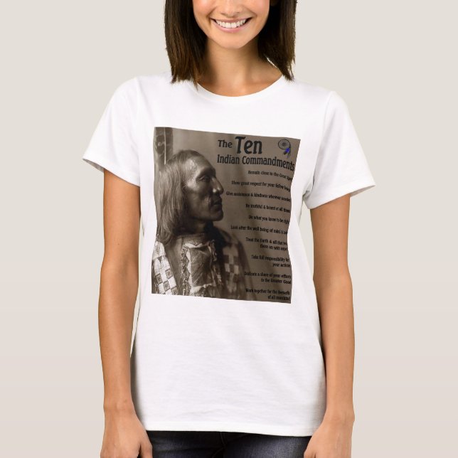 T-shirt Les 10 commandements indiens (Devant)