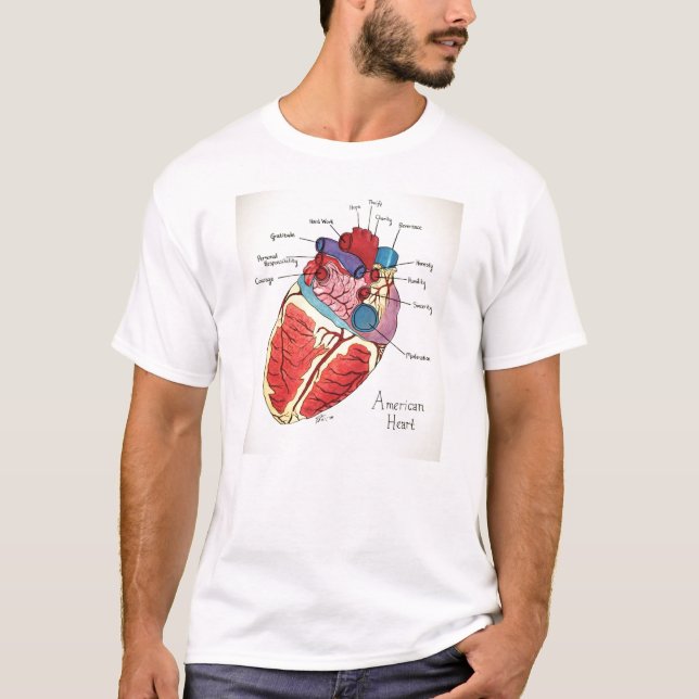 T-shirt Les 12 principes de 9/12 projet - coeur américain (Devant)