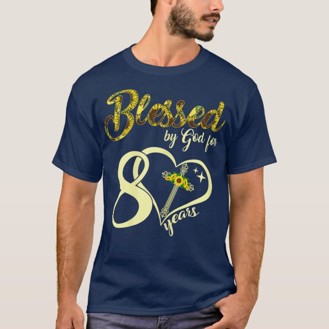 T-shirt Les 80 Ans Sunflower Christian (Devant)