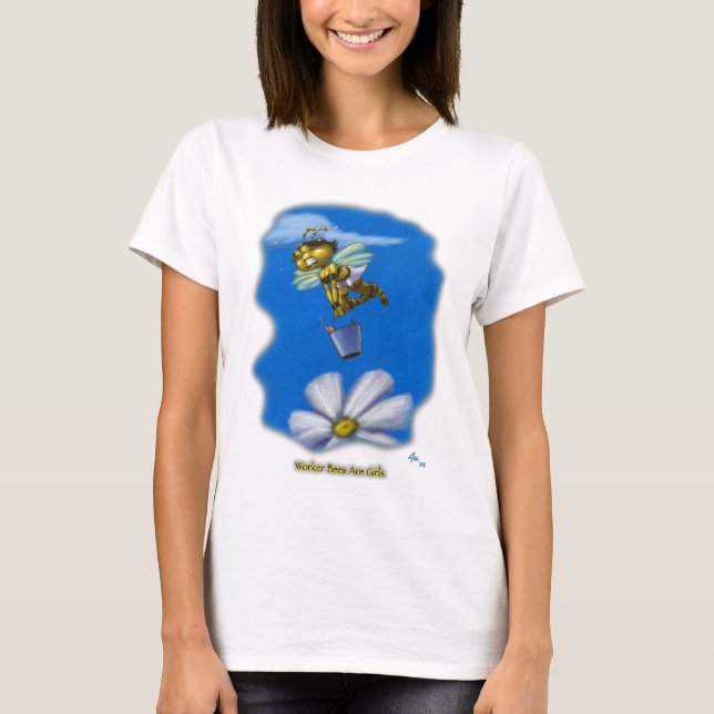 T-shirt Les abeilles de travailleur sont des filles (Devant)