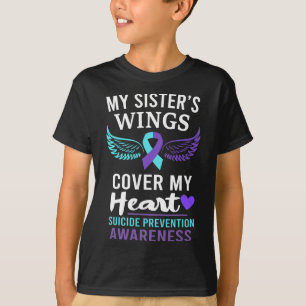 T-shirt Les ailes de ma soeur couvrent la sensibilisation 