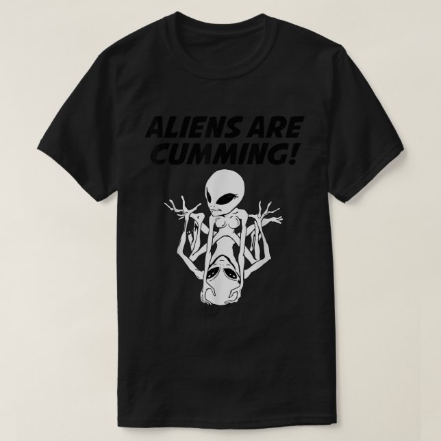 T-shirt Les Aliens Cumulent Drôle Squelette (Design devant)