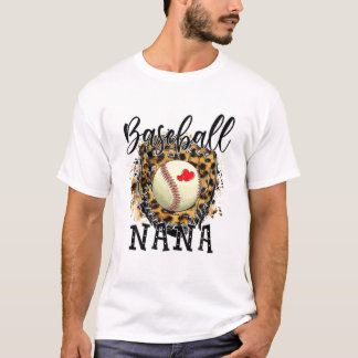 T-shirt Les amateurs de baseball Nana Leopard Baseball Fam