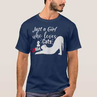 T-shirt les amateurs de chats et de yoga rigolos citent av