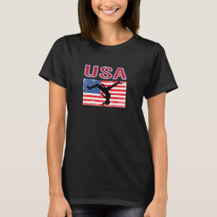 T-shirt Les Américains Aiment Gymnaste Gymnastique Aux Jeu