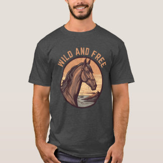 T-shirt Les amoureux du cheval Sauvage et garçon libre