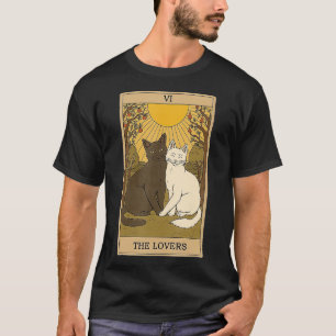 T-shirt Les Amoureux Tarot Vintage de Magie Occult Cat