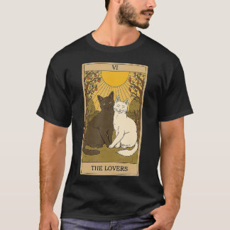 T-shirt Les Amoureux Tarot Vintage de Magie Occult Cat