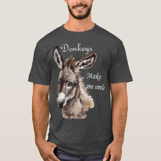 T-shirt Les ânes me font sourire mignonne Minet Mini Âne M