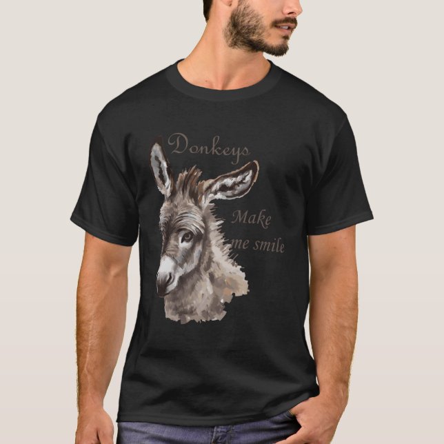 T-shirt Les ânes me font sourire Miniature Donkeytail (Devant)