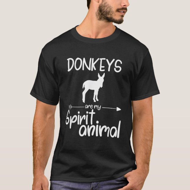 T-shirt Les ânes Sont Mon Esprit Animal Cadeau Pour Hommes (Devant)