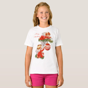 T-shirt Les anges décorant l'arbre de Noël