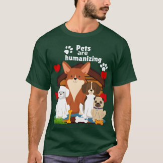 T-shirt Les animaux de compagnie humanisent la fille