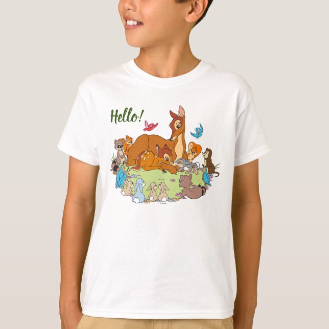 T-shirt Les animaux de forêt saluent le prince Bambi (Devant)