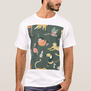 T-shirt Les animaux de la jungle Faune de la flore Vintage