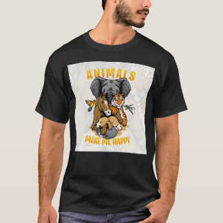T-shirt Les Animaux Me Rendent Heureux rétro