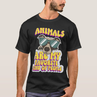 T-shirt Les animaux sont mon genre de personnes préféré mi