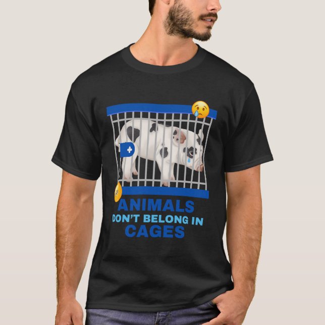 T-shirt Les Animaux Tristes De Cochon N'Appartiennent Pas  (Devant)