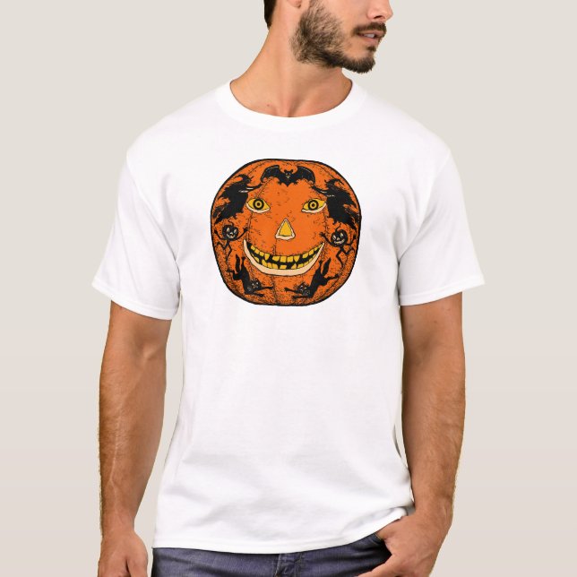 T-shirt Les années 1920 vintages Halloween Jack O'Lantern (Devant)