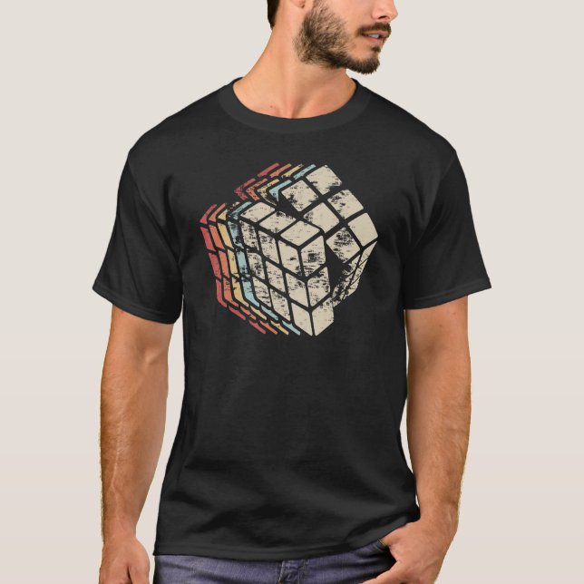 T-shirt Les années 70 rétro 80s Cuber Speed Cubing Math Pu (Devant)