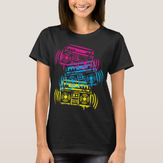 T-shirt les années 80 Boomboxes marqué au poncif