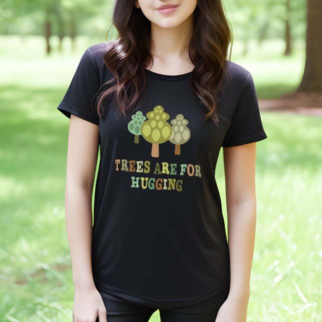 T-shirt Les arbres sont pour étreindre le tee noir des fem (Spread Tree Love! 🌳💚)