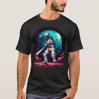 T-shirt Les astronautes jouant au baseball dans l'espace