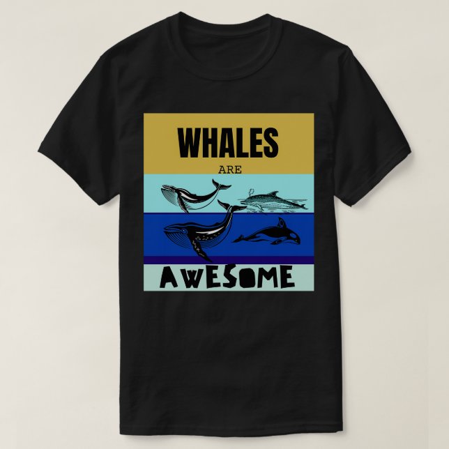 T-shirt Les baleines sont géniales (Design devant)