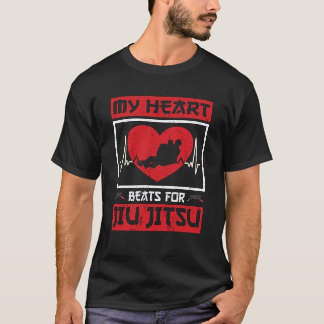T-shirt Les battements de coeur pour jiu jitsu pour jujuts (Devant)