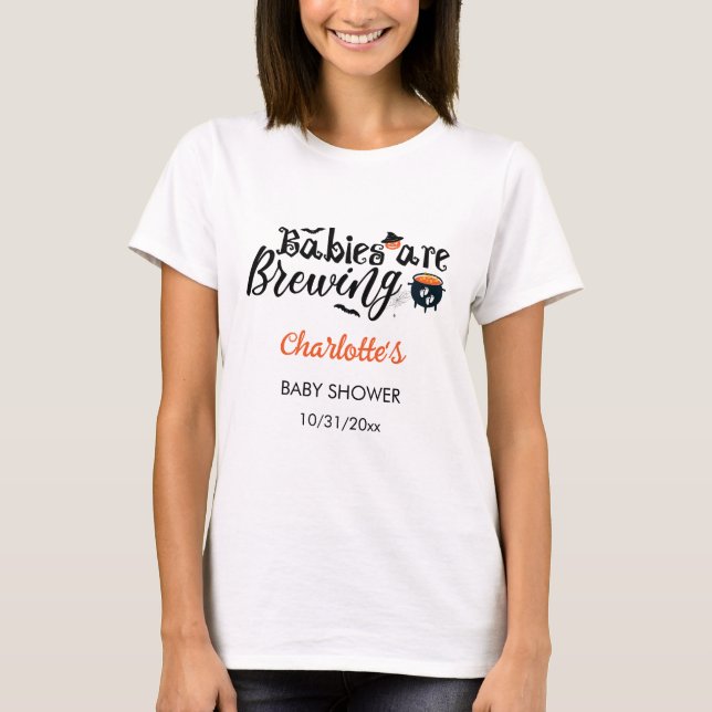 T-shirt Les bébés brassent le Baby shower de sorcière d'Ha (Devant)