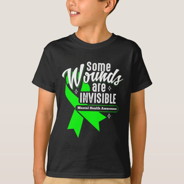 T-shirt Les blessures sont invisibles Sensibilisation à la (Devant)