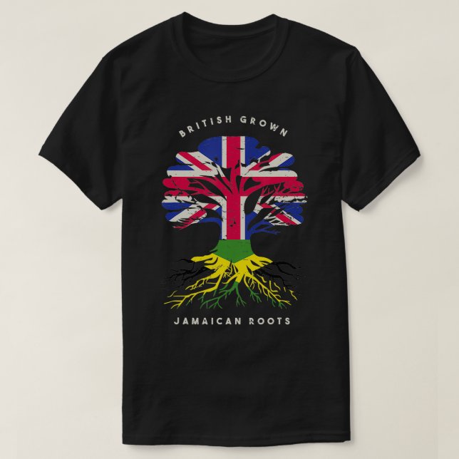 T-shirt Les Britanniques Cultivent Avec Les Racines Jamaïc (Design devant)