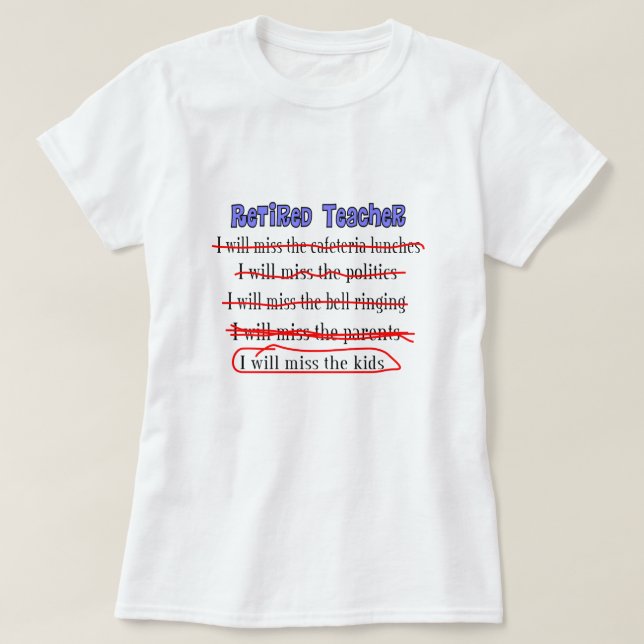 T-shirt Les cadeaux drôles retirés de Mlle The Kids de (Design devant)