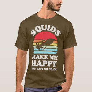 T-shirt Les calamars me rendent heureux Sunset Retro pour 